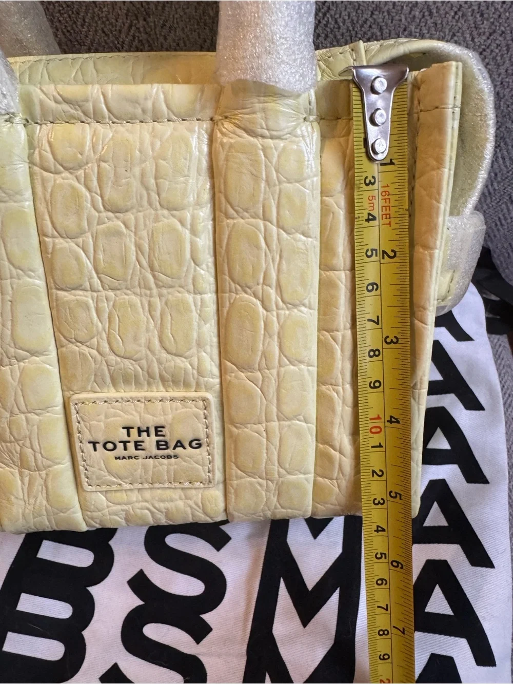 Marc Jacobs Croc-Embossed Mini Tote in Tender Yellow - Picture 7 of 7